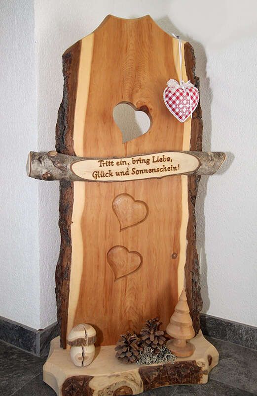 Wooden stand with saying